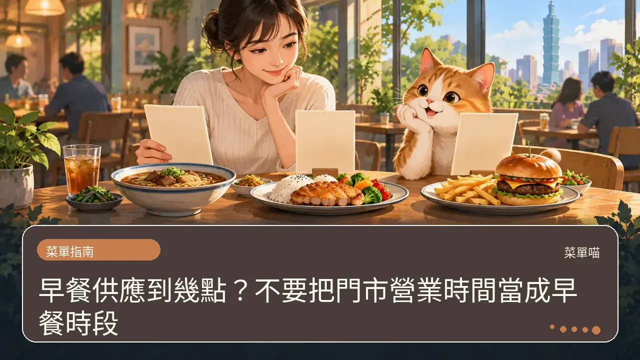早餐供應到幾點？不要把門市營業時間當成早餐時段主題插畫