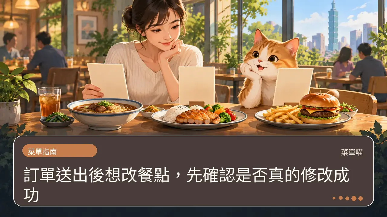 訂單送出後想改餐點，先確認是否真的修改成功主題插畫