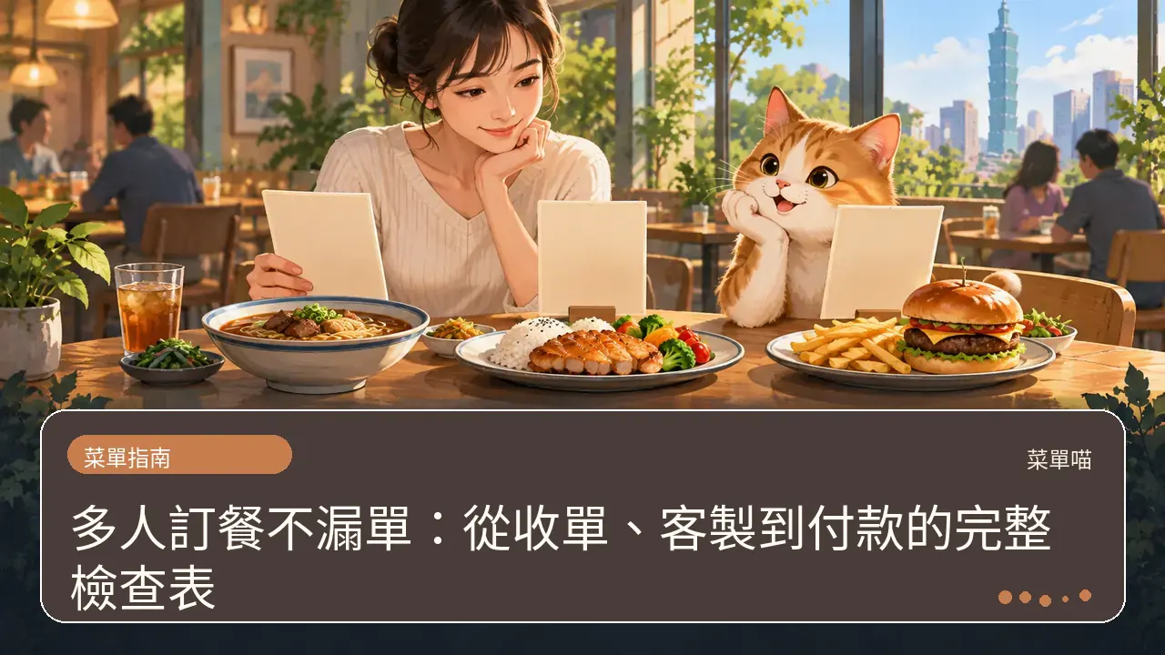 多人訂餐不漏單：從收單、客製到付款的完整檢查表主題插畫