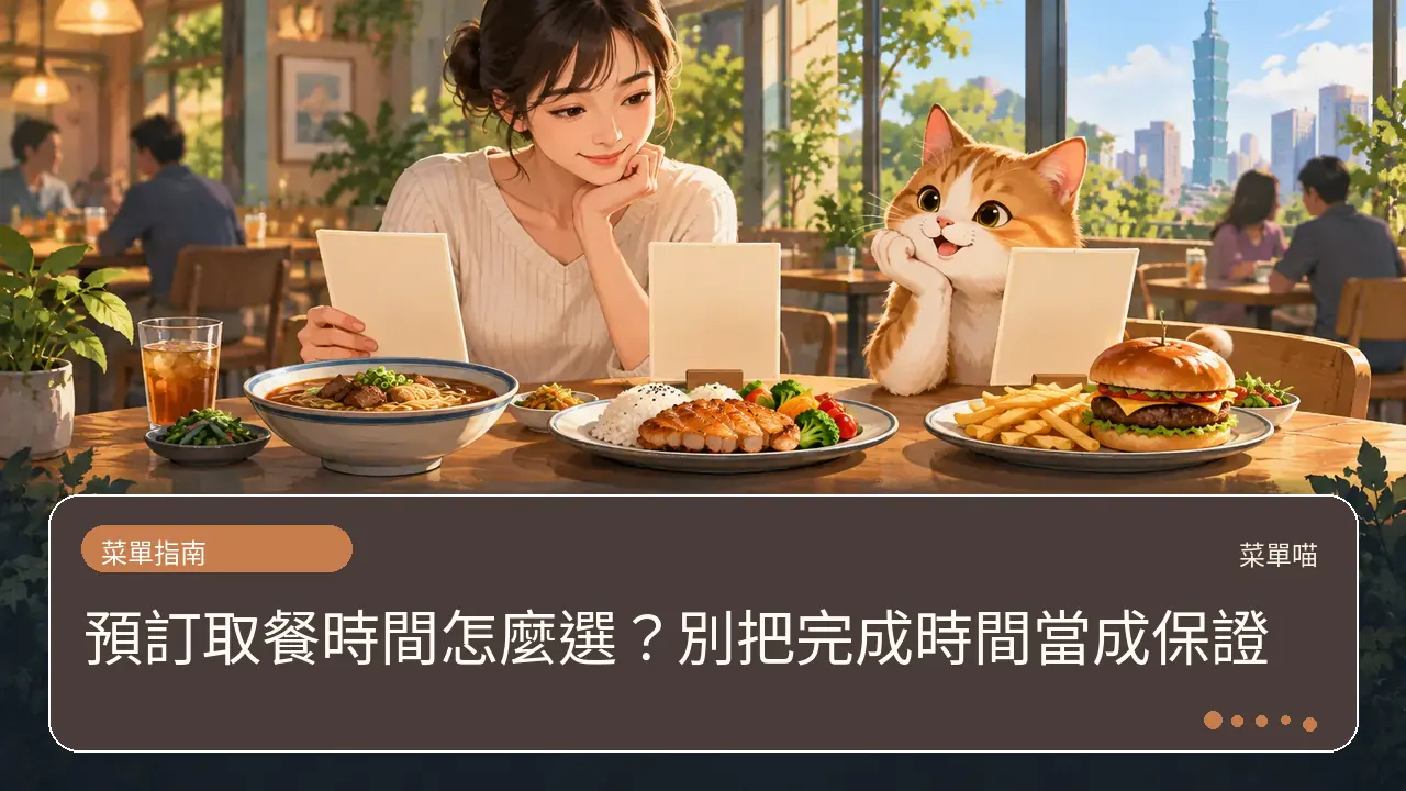 預訂取餐時間怎麼選？別把完成時間當成保證主題插畫